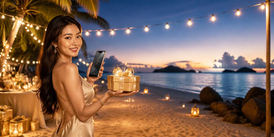 Người dùng tại Côn Đảo nhận tiền hoàn cược rebate bonus trong kỳ VIP trên điện thoại bên bờ biển