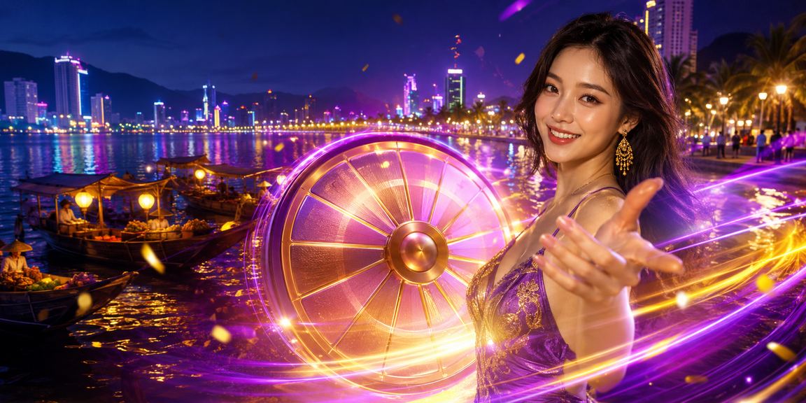 Không khí roulette neon sôi động tại Nha Trang với ánh đèn lung linh về đêm