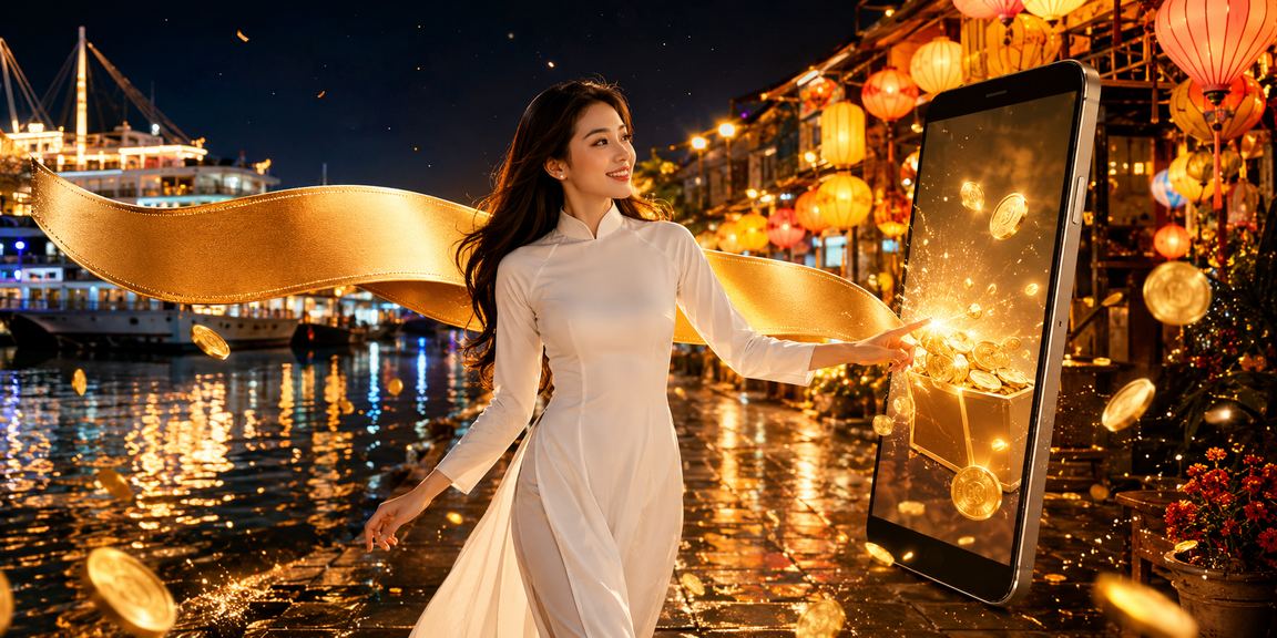 Cô gái áo dài Nha Trang nhận thưởng VIP tại sảnh casino sang trọng