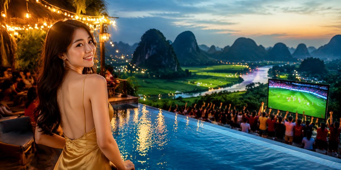 Người dùng Ninh Bình theo dõi cá cược và jackpot trên điện thoại giữa cảnh đẹp thiên nhiên